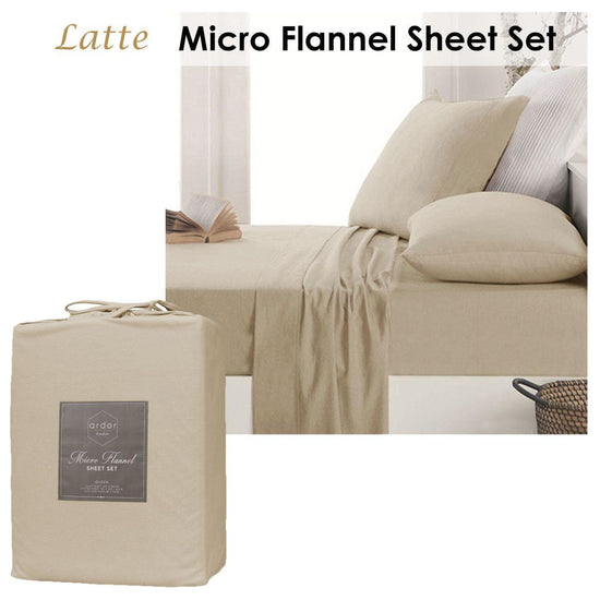 Ardor Micro Flannel Sheet Set Latte King