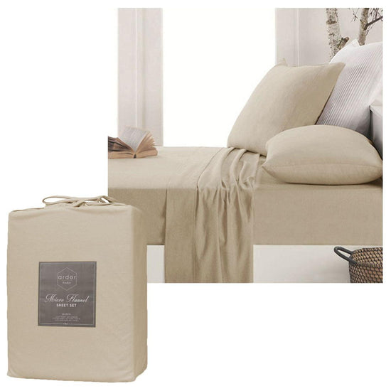 Ardor Micro Flannel Sheet Set Latte Mega King