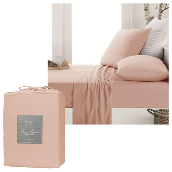 Ardor Micro Flannel Sheet Set Dusty Pink Mega King