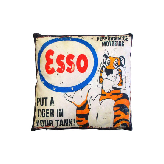 Australian Mancave Retro Cushion ESSO Upright Tiger 40 x 40 cm