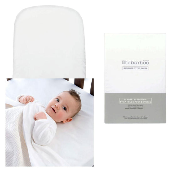 Little Bamboo Fitted Sheet Pram/Moses Basket 72x35x10cm