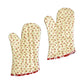 Set of 2 100% Cotton Printed Oven Mitts 34 x 15 cm Cream Cherries