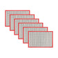 Set of 6 Bamboo Table Placemats White with Red Border 30 x 45cm