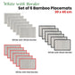 Set of 6 Bamboo Table Placemats White with Red Border 30 x 45cm
