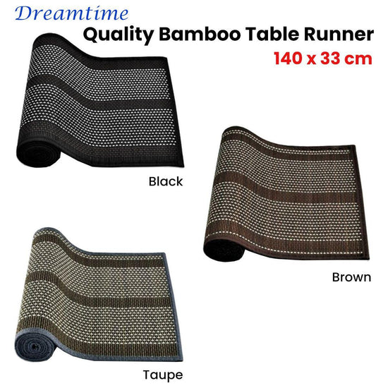 Dreamtime Bamboo Table Runner 140 x 33cm Taupe