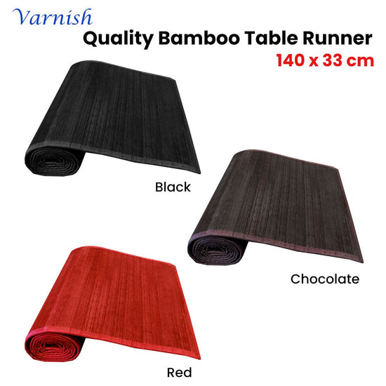 Varnish Bamboo Table Runner 140 x 33cm Red