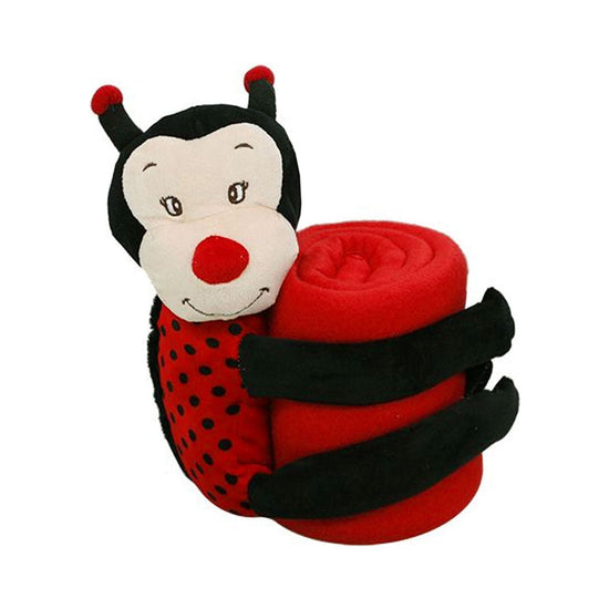 Baby Red Blanket with Toy Ladybug