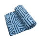 Aerial Printed Fleece Throw Rug 130 x 150 cm Blue Geo