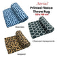 Aerial Printed Fleece Throw Rug 130 x 150 cm Charcoal Honeycomb