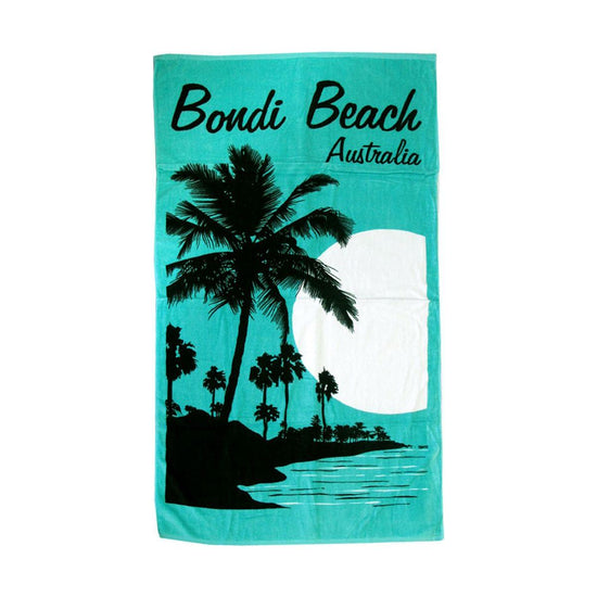 Aqua Blu Bondi Beach Aqua 100% Cotton Beach Towel 80 x 150 cm