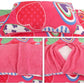 Ramesses Pink Heart Printed Sherpa Flannel Fleece Reversible Blanket Set Queen/King