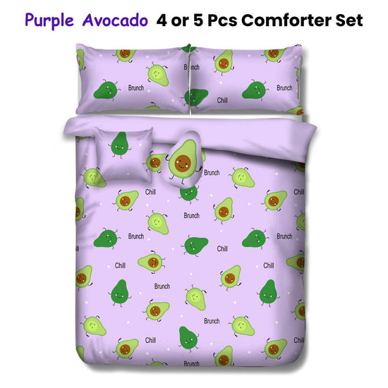 Ramesses Purple Avocado Kids Advventure 5 Pcs Comforter Set Double