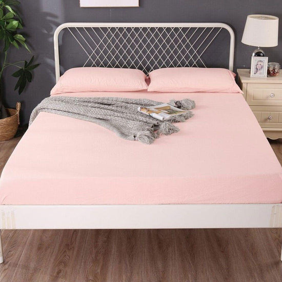 Ramesses 1000TC Linen Bamboo Fitted Sheet Combo Set Dusty Pink Queen