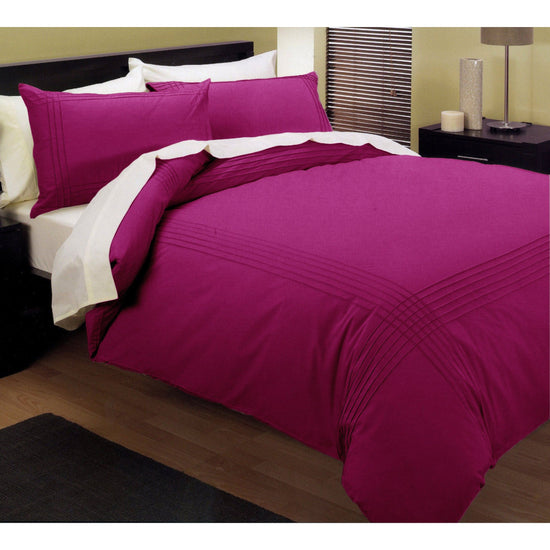 Kingtex Pintuck Quilt Cover Set Fushia Queen