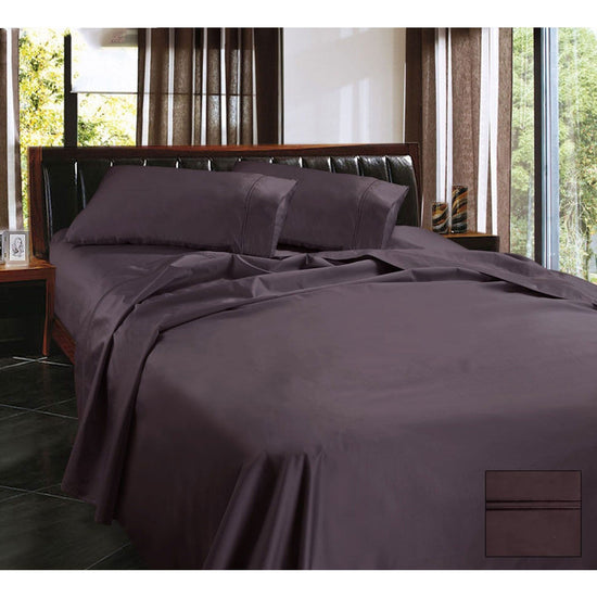 Ramesses 1450TC Egyptian Cotton Sateen Sheet Set Eggplant King