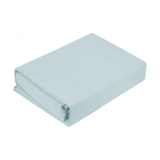 Kingtex 250TC 100% Cotton Percale Sheet Set Ice Blue Single