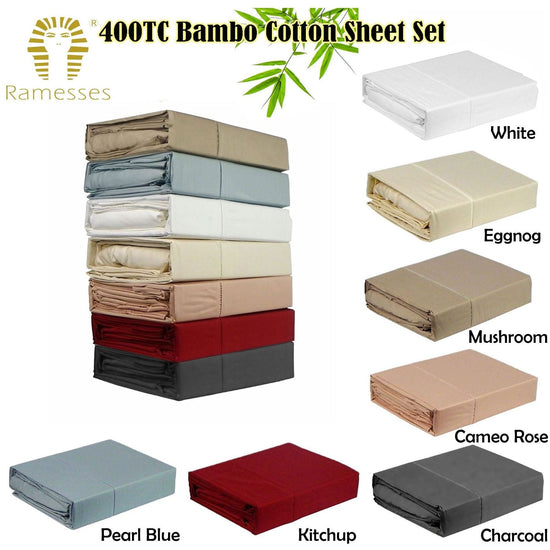 Ramesses 400TC Bamboo/Cotton Sheet Set Eggnog QUEEN