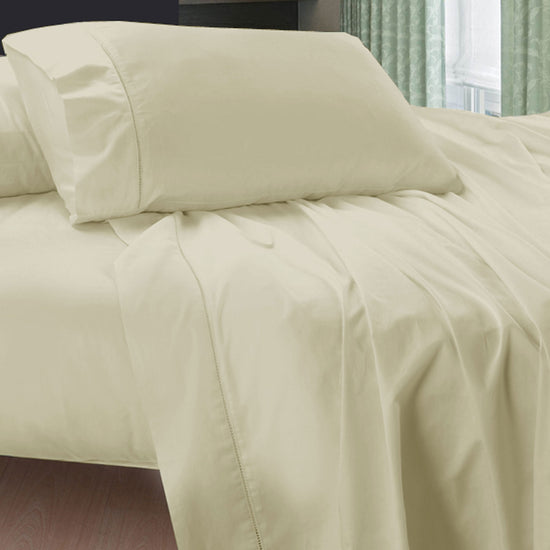 400TC Egyptian Cotton Sheet Set Cream SUPER KING