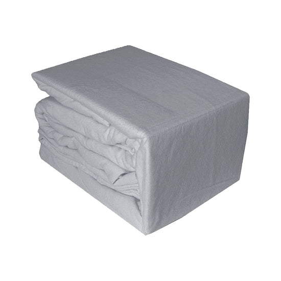 Ramesses Egyptian Cotton Flannel Sheet Set Silver Single