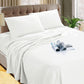 Kingtex Micro Flannelette Sheet Set 40 cm Wall White Queen