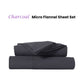 Kingtex Ultra-Soft Micro Flannel Sheet Set 40 cm Wall Charcoal Queen