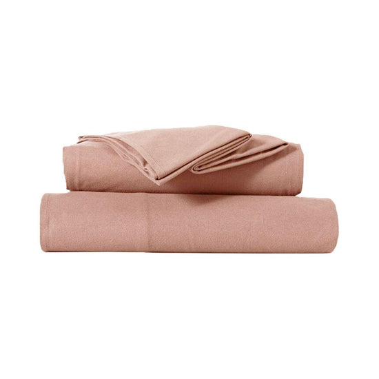 Kingtex Ultra-Soft Micro Flannel Sheet Set 40 cm Wall Rose Pink King Single