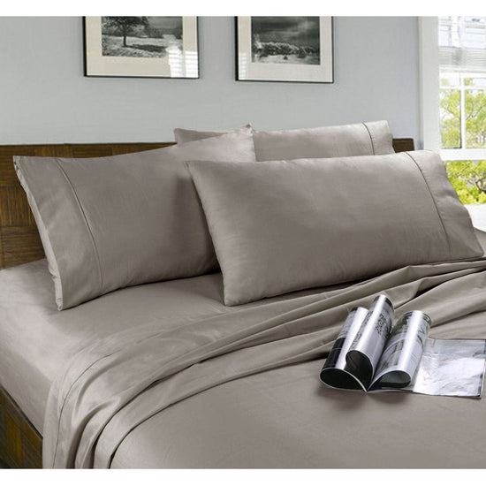 Kingtex Microfibre Sheet Set Coffee Double