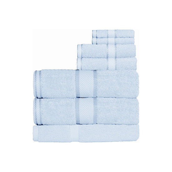 Kingtex 550gsm Cotton 7 Pce Bath Sheet Set Baby Blue