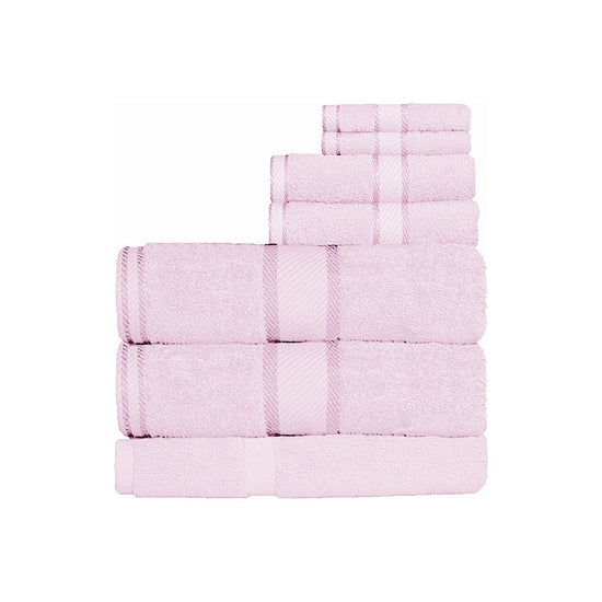 Kingtex 550gsm Cotton 7 Pce Bath Sheet Set Baby Pink