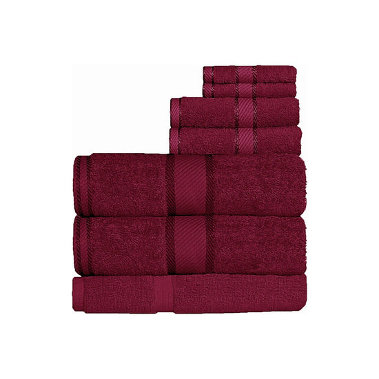 Kingtex 550gsm Cotton 7 Pce Bath Sheet Set Burgundy