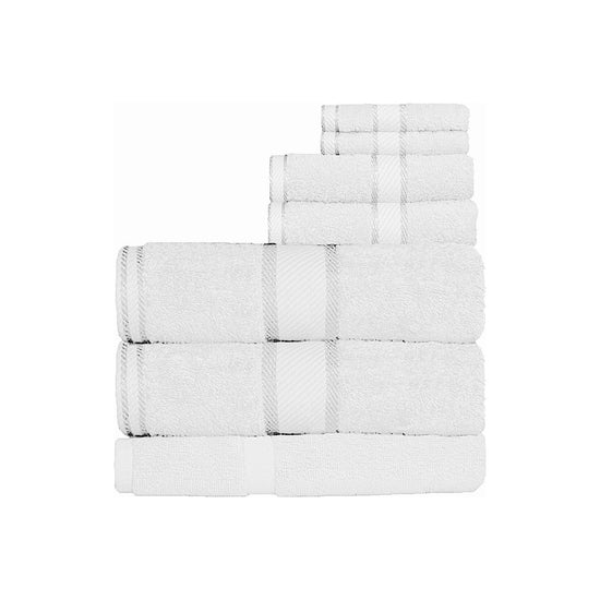 Kingtex 550gsm Cotton 7 Pce Bath Sheet Set White