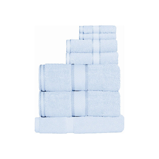 Kingtex 550gsm Cotton 7 Pce Towel Set Baby Blue