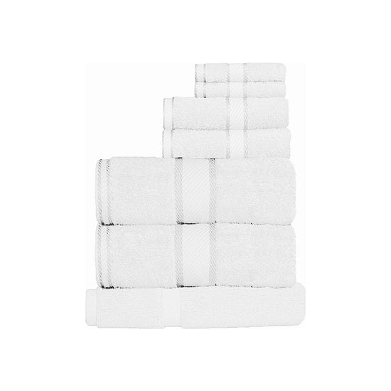Kingtex 550gsm Cotton 7 Pce Towel Set White