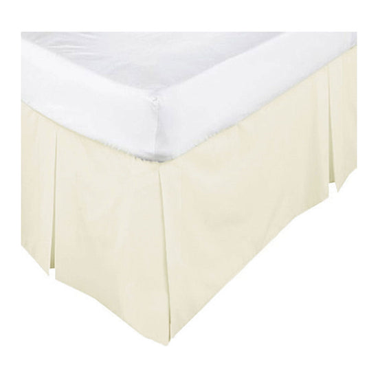KINGDOM Box Pleated Valance Cream - DOUBLE