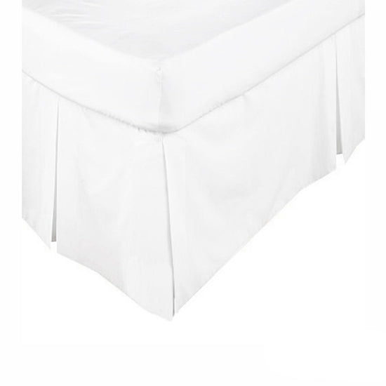 KINGDOM Box Pleated Valance White - KING SINGLE