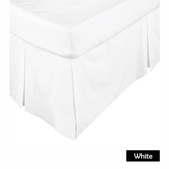 KINGDOM Box Pleated Valance White - KING SINGLE