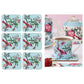 Set of 6 Jardin Peony Coasters 11x9.7x0.4cm