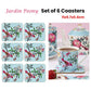Set of 6 Jardin Peony Coasters 11x9.7x0.4cm