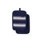 Ladelle Butcher Stripe Series Navy Set of 2 Pot Holders 17.5 x 24.5cm