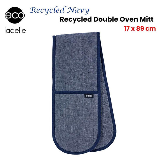 Ladelle Eco Recycled Navy Double Oven Mitt 17 x 89 cm