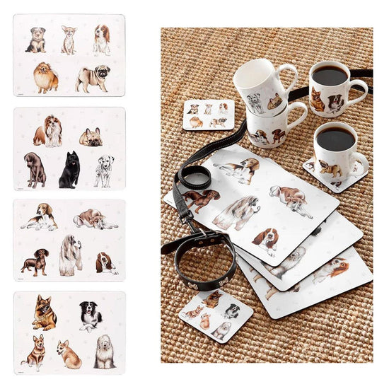 Set of 4 Kennel Club Table Placemats 29x21x0.4 cm