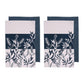 Ladelle Set of 4 Homespun Flower Cotton Kitchen Tea Towels 50 x 70 cm Denim