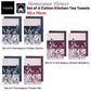 Ladelle Set of 4 Homespun Flower Cotton Kitchen Tea Towels 50 x 70 cm Mulberry