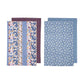 Ladelle Set of 4 Homespun Cotton Kitchen Tea Towels 50 x 70 cm Mix