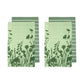 Ladelle Set of 4 Sanctuary Floral Cotton Kitchen Tea Towels 50 x 70 cm Green