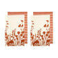 Ladelle Set of 4 Sanctuary Floral Cotton Kitchen Tea Towels 50 x 70 cm Terracotta