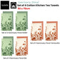 Ladelle Set of 4 Sanctuary Floral Cotton Kitchen Tea Towels 50 x 70 cm Terracotta