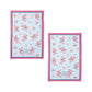 Ashdene Set of 2 Cherry Blossom Cotton Kitchen Tea Towels 50 x 70 cm