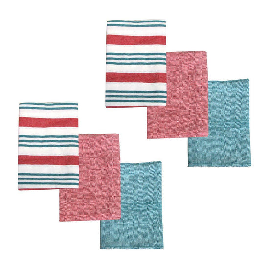 Ladelle Brick Set of 6 Cotton Kitchen Towels Red Design 8
