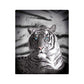 Just Home Blue Eyes Stripes Tiger Polar Fleece Throw Rug
